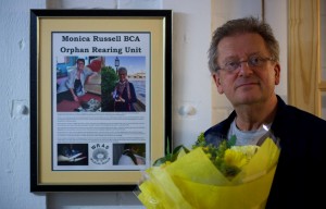 Brian Russell with a special framed dedication to Monica (1)